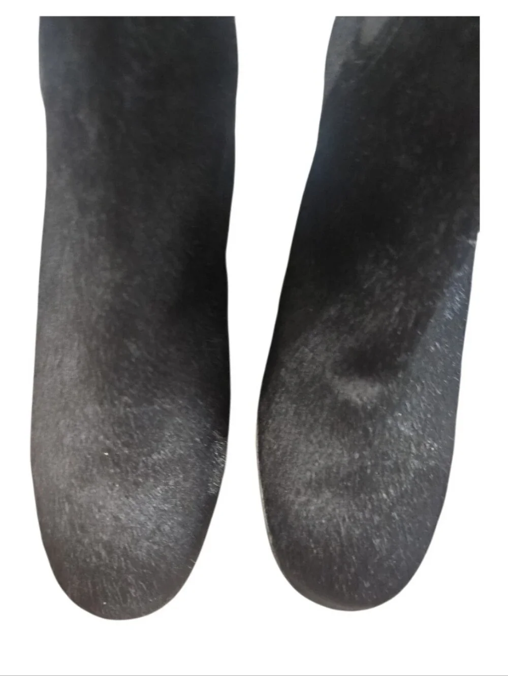 Rachel Comey Mars Calf Hair Ankle Bootie Black Chunky Stacked Heel 7